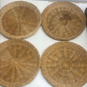 Set of Four Woven Rattan Placemats